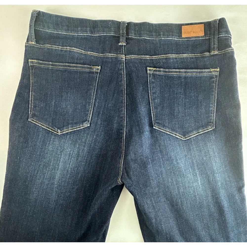 Judy Blue Jeans Blue Lightly Distressed Skinny Fit Pull On Denim Size 15/32